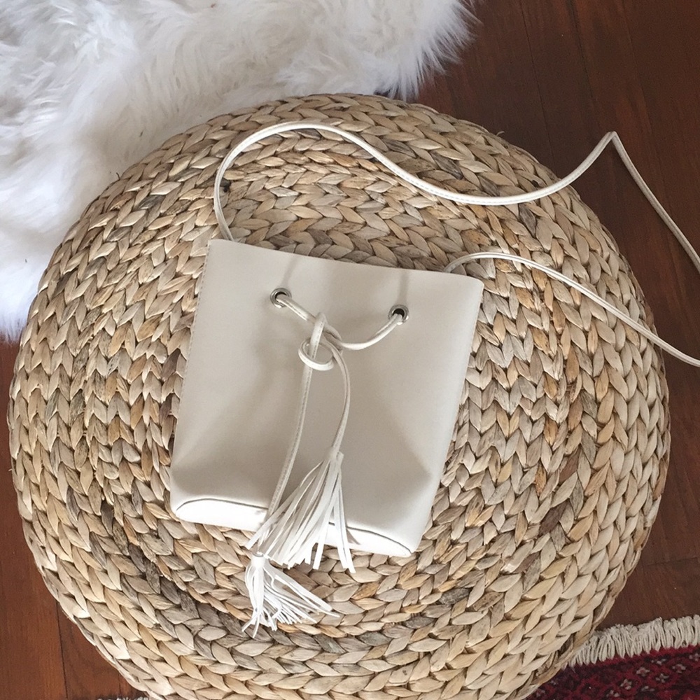 Faux Leather Crossbody w/ Tassles
